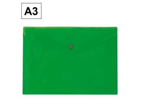 Sobre 2023 Plus Office A3 Plástico Apaisado Broche Verde