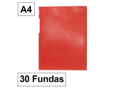 Carpeta Plus Office 6030 A4 Plástico 30 Fundas Rojo
