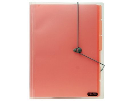 Carpeta Clasificadora Plus Office A4 Cierre Goma Roja Traslúcida