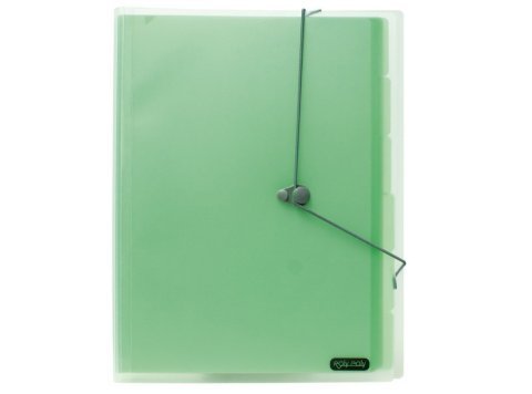 Carpeta Clasificadora Plus Office A4 Cierre Goma Verde Traslúcida