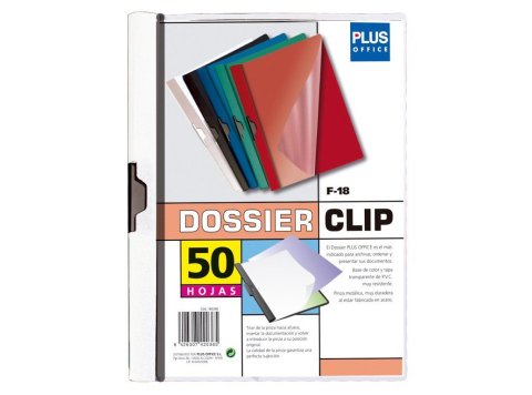 Dossier Plus Office F-18 Pinza Metálica A4 Blanco 50 Hojas