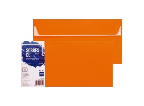 Sobre DL Plus Office 110 x 220 mm 120g Naranja 20 ud.