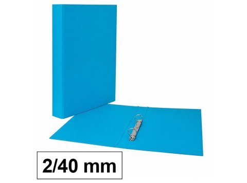 Carpeta Plus Office Folio Cartón Forrado PP 2 Anillas 40 mm Lomo 50 mm Azul Claro