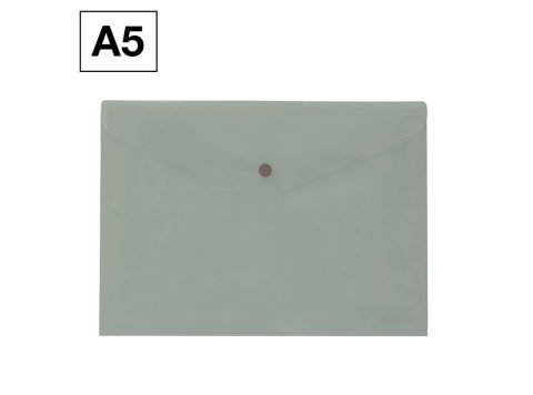 Sobre 2015 Plus Office A5 Plástico Apaisado Broche Gris Manhattan