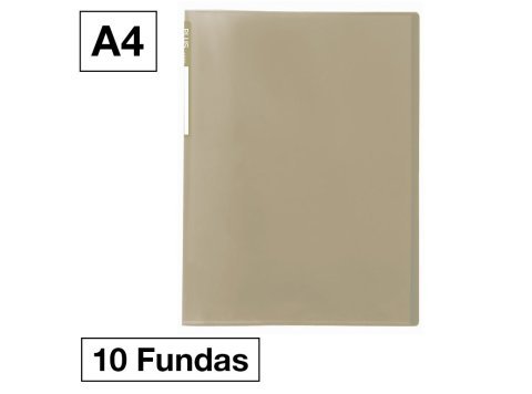 Carpeta Plus Office 6010 A4 Plástico 10 Fundas Ocre Verdoso