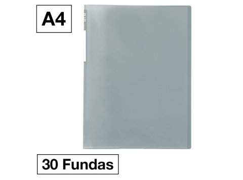Carpeta Plus Office 6030 A4 Plástico 30 Fundas Gris Manhattan