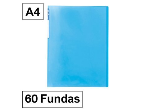 Carpeta Plus Office 6060 A4 Plástico 60 Fundas Azul