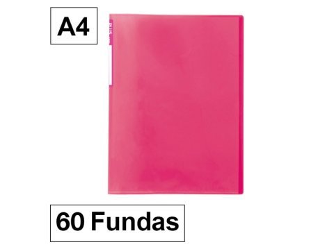 Carpeta Plus Office 6060 A4 Plástico 60 Fundas Rosa