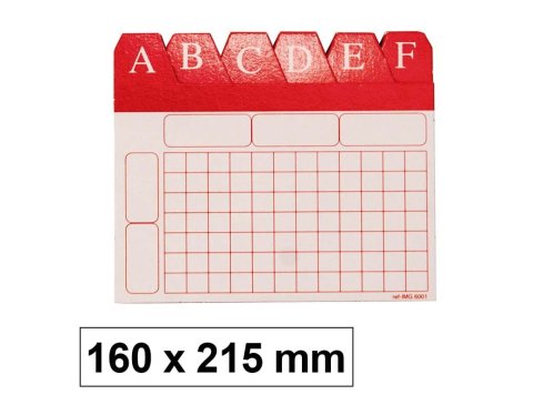 Índice Alfabético para Ficheros 160 x 215 mm Nº 5