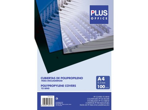 Cubierta Encuadernar Plus Office A4 Plástico Transparente 500 Micras 100 ud.