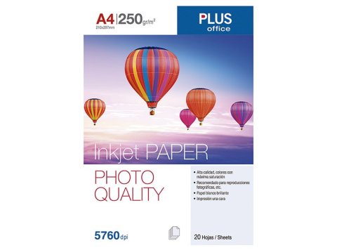 Papel Fotográfico A4 Plus Office Inkjet Paper 5760 Dpi 250g 20 Hojas
