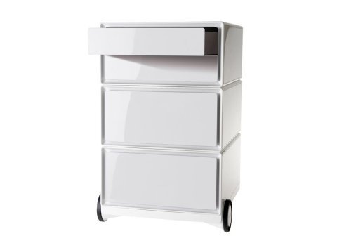 Cajonera Ruedas PaperFlow Easy Box 4 Cajones Horizontales Blanca