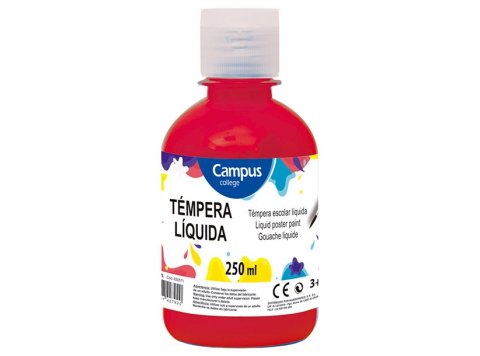 Témpera Campus College 250 ml Rojo