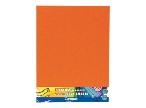 Fieltro Campus College Espesor 1mm 230 x 305 mm Naranja 3 ud.