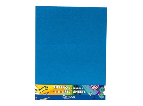 Fieltro Campus College Espesor 1mm 230 x 305 mm Azul Claro 3 ud.