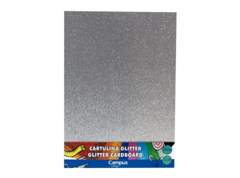 Cartulina Glitter Campus College A4 200g Plata 3 ud.