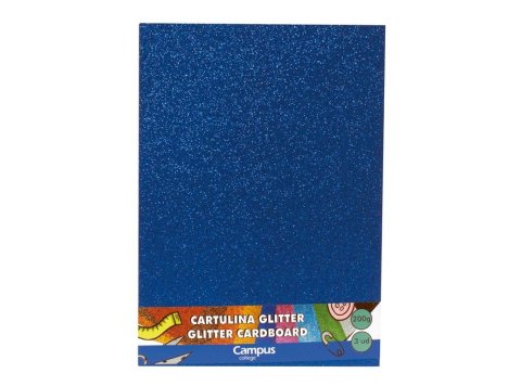 Cartulina Glitter Campus College A4 200g Azul 3 ud.