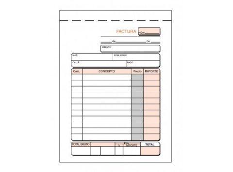 Talonario Facturas Plus Office Natural 109 x 153 mm Triplicado 50 Juegos