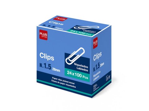 Clips Plus Office Niquelados Labiados Nº 1,5 28 mm 100 ud.
