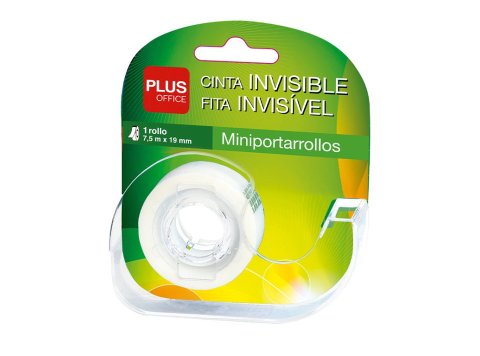 Cinta Adhesiva Invisible Plus Office Con Mini Portarrollos 19 mm x 7,5 m