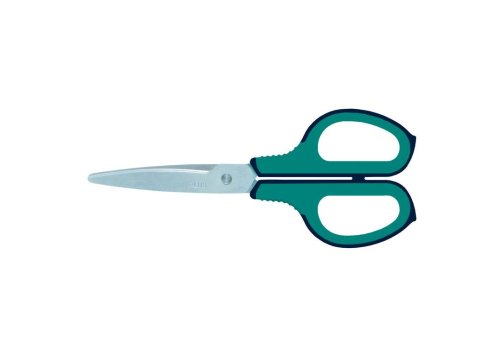 Tijera Oficina Plus Office Curve Acero 174 mm Azul/Acero