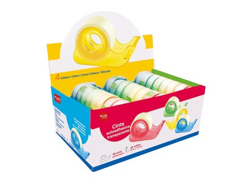 Cinta Adhesiva Plus Office Mini Portarrollos Colores