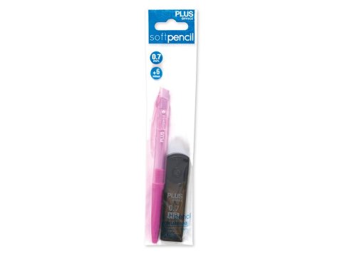 Portaminas Plus Office Soft Pencil 0,7 mm + Tubo 6 Minas Colores Surtidos
