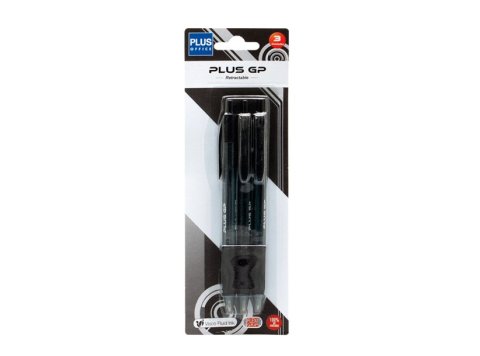 Bolígrafo Tinta Viscosidad Extrema Plus Office Trío GP Negro Blíster /3 ud.