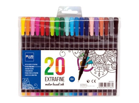 Rotulador Punta Fibra Plus Office 0,4 mm Colores Surtidos Estuche 20 ud.
