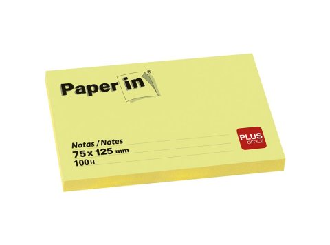 Bloc Notas Adhesivas Paper In Plus Office 75 x 125 mm Amarillas 100 Hojas