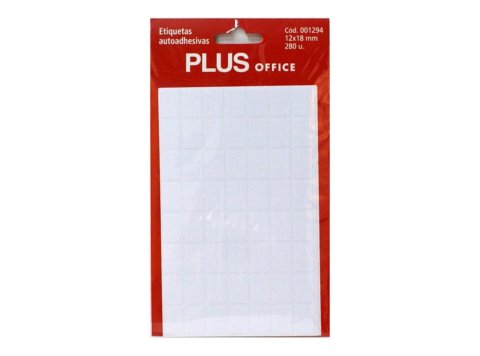 Etiquetas Autoadhesivas Plus Office 12 x 18 mm 280 Etiquetas 5 Hojas