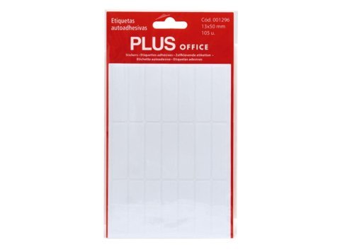 Etiquetas Autoadhesivas Plus Office 13 x 50 mm 105 Etiquetas 5 Hojas