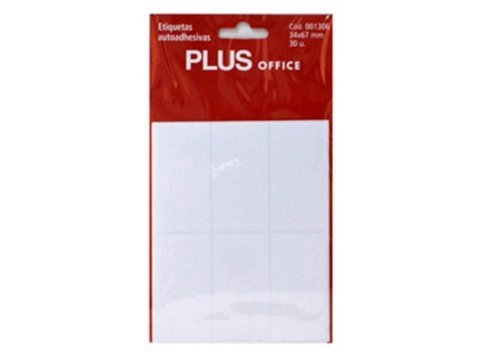 Etiquetas Autoadhesivas Plus Office 34 x 67 mm 30 Etiquetas 5 Hojas