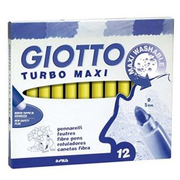 Rotulador Giotto Turbo Maxi 12 unid amarillo