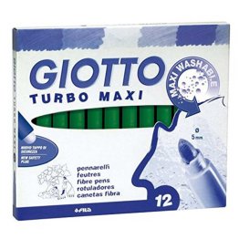 Rotulador Giotto Turbo Maxi 12 unid verde oscuro