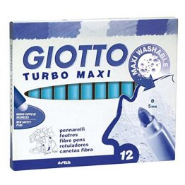 Rotulador Giotto Turbo Maxi 12 unid azul celeste