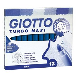 Rotulador Giotto Turbo Maxi 12 unid azul ultramar