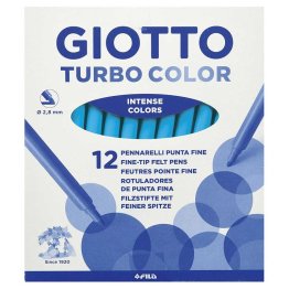 Rotulador Giotto Turbo Color 12 unid azul celeste