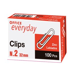 Clips Office EveryDay Zinc Labiados Nº2 - 32 mm /100 ud.