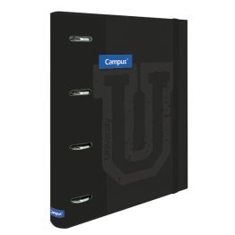 Carpeta Ringbook Soft Campus University 4 Anillas + Recambio Negro