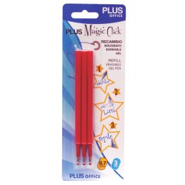 Recambio Bolígrafo Borrable Plus Office Magic Gel Rojo Blíster /3 ud.