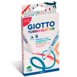 Rotulador Giotto Turbo Glitter 8 colores