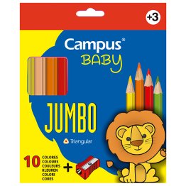 Lápices de Colores Campus Baby 10 Colores + Sacapuntas