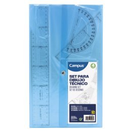 Set Reglas Campus College con Funda 4 Piezas