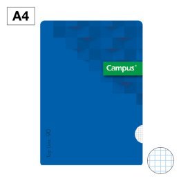 Libreta Grapada Campus A4 Tapa Plástico 48 Hojas 90g Cuadrícula 4 mm Azul