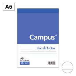Bloc Notas Microperforado Campus A5 60g 80h Horizontal