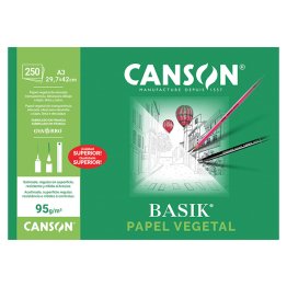 Papel Vegetal Canson A3 250 Hojas 95g.
