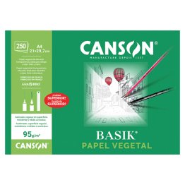 Papel Vegetal Canson A4 250 Hojas 95g.