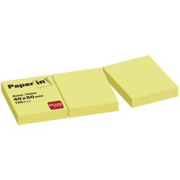 Bloc Notas Adhesivas Paper In Plus Office 40x50mm Amarillas 3x100 Hojas