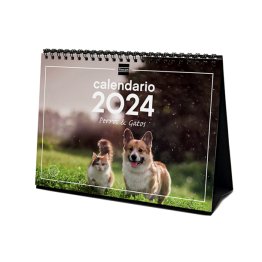 Calendario Finocam 2024 de Sobremesa espiral Perros y Gatos